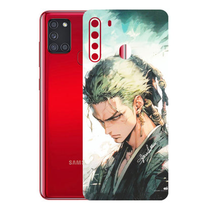 Samsung A/S Series Phone Skins (All Models) - Pirate Hunter One Piece Anime - Matte Finish (M-157) Samsung Galaxy A21
