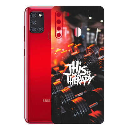 Samsung A/S Series Phone Skins (All Models) - GYM Lover Therapy - Matte Finish (M-160) Samsung Galaxy A21