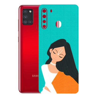Samsung A/S Series Phone Skins (All Models) - Radhe Radhe With Hindu Symbol - Matte Finish (M-164) Samsung Galaxy A21