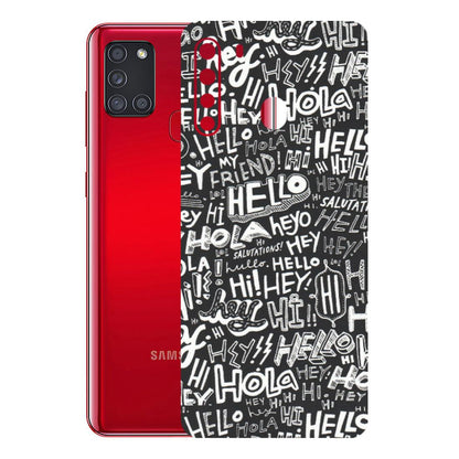 Samsung A/S Series Phone Skins (All Models) - Hi Hello Doodles - Matte Finish (M-25) Samsung Galaxy A21