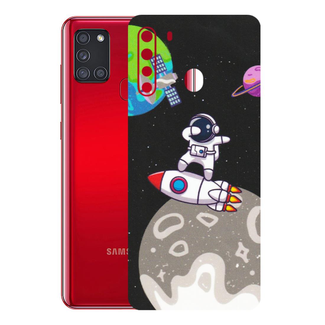 Samsung A/S Series Phone Skins (All Models) - Astronaut Vibing Toon Running - Matte Finish (M-39) Samsung Galaxy A21