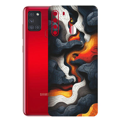 Samsung A/S Series Phone Skins (All Models) - Abstract Volcanic Layers - Matte Finish (M-52) Samsung Galaxy A21
