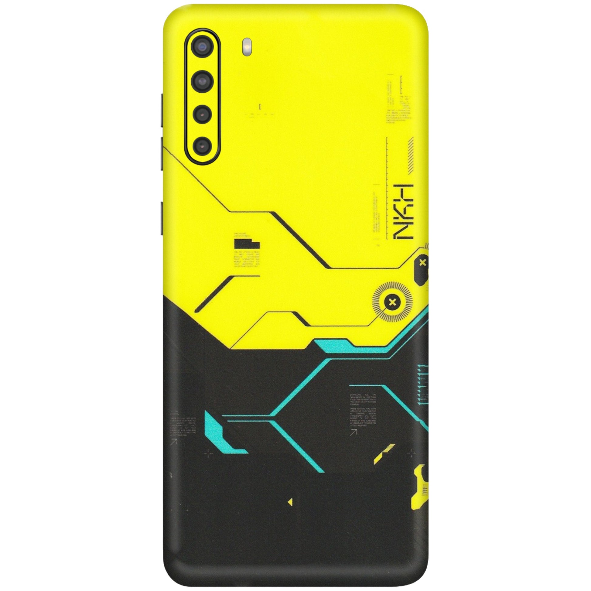 Samsung A/S Series Phone Skins (All Models) - Black Yellow Technica - Matte Finish (M-53) Samsung Galaxy A21