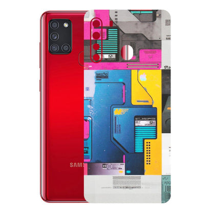 Samsung A/S Series Phone Skins (All Models) - Colourfull Motherboard Internals - Matte Finish (M-55) Samsung Galaxy A21