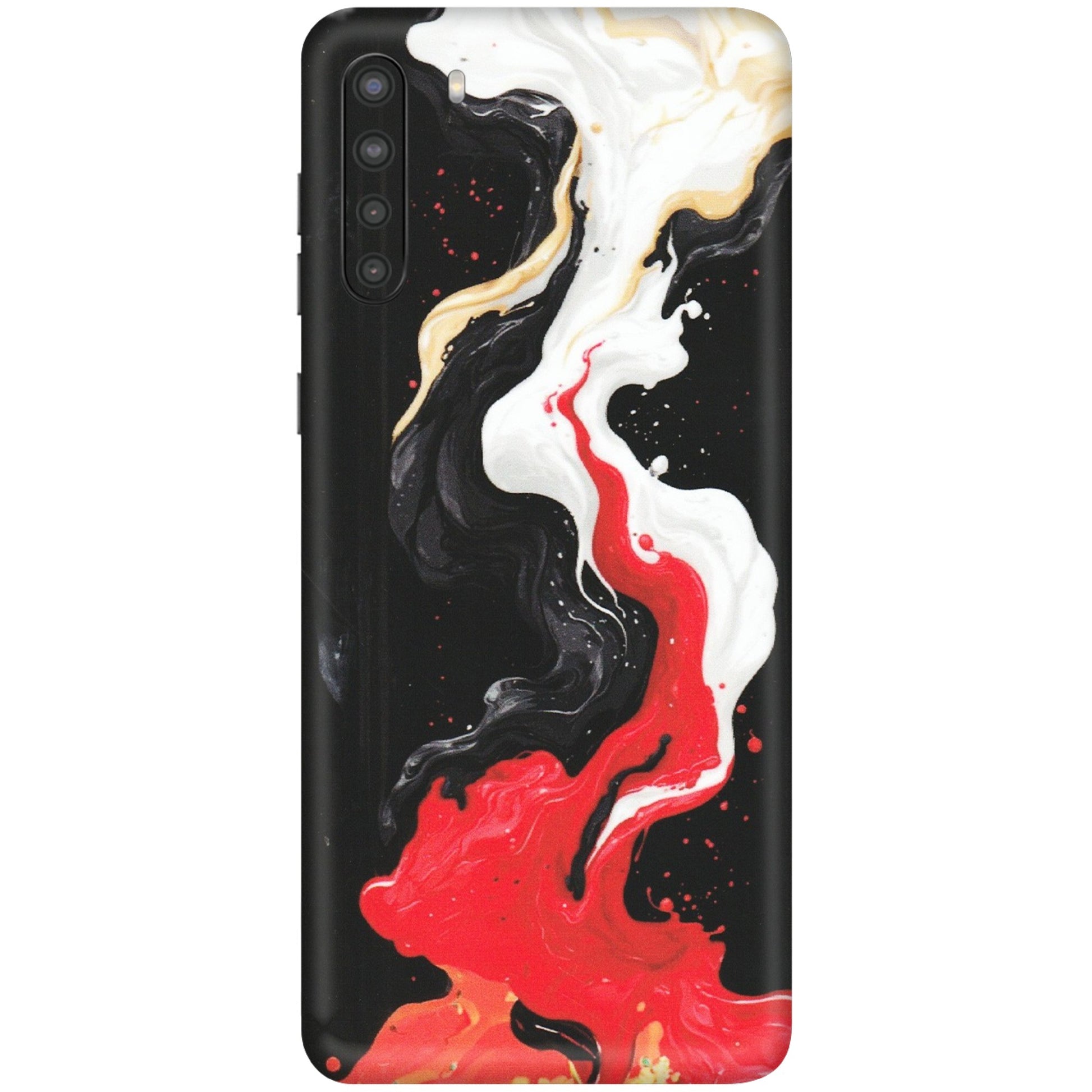 Samsung A/S Series Phone Skins (All Models) - Black Red White Paint Splash Fusion - Matte Finish (M-56) Samsung Galaxy A21
