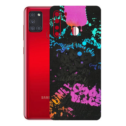 Samsung A/S Series Phone Skins (All Models) - Majestic Black Vibes - Matte Finish (M-62) Samsung Galaxy A21