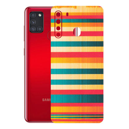 Samsung A/S Series Phone Skins (All Models) - Colourful Stripes Soothing Effect - Matte Finish (M-86) Samsung Galaxy A21
