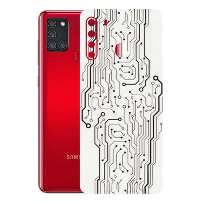 Samsung A/S Series Phone Skins (All Models) - Tech Circuits - Transparent Finish (T-03) Samsung Galaxy A21