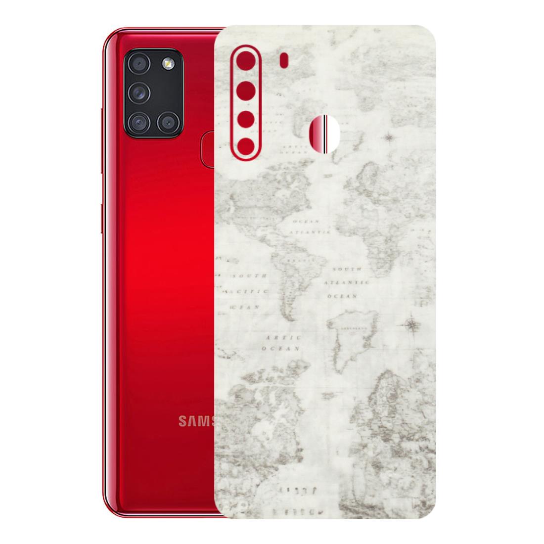 Samsung A/S Series Phone Skins (All Models) - World Travel Map - Transparent Finish (T-04) Samsung Galaxy A21