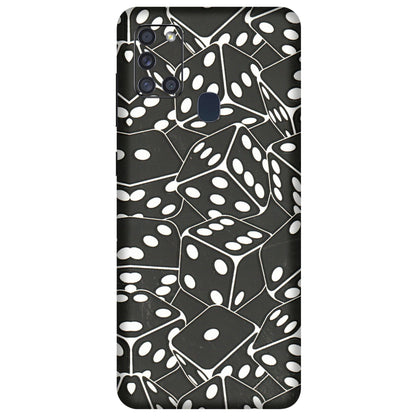 Samsung A/S Series Phone Skins (All Models) - Big Black Dices - 3D Embossed Finish (L-106) Samsung Galaxy A21S