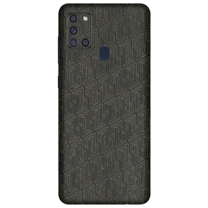 Samsung A/S Series Phone Skins (All Models) - Black Abstract Pattern - 3D Embossed Finish (L-117) Samsung Galaxy A21S