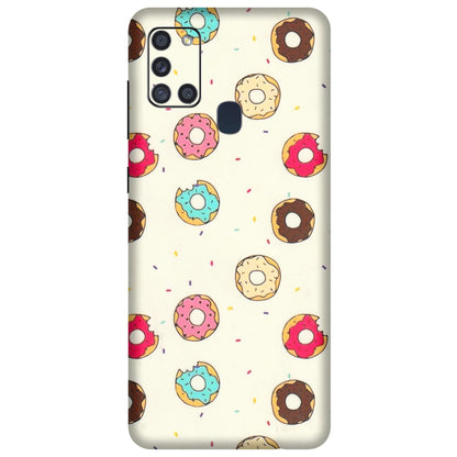 Samsung A/S Series Phone Skins (All Models) - Mini Donuts Doodle Art - 3D Embossed Finish (L-122) Samsung Galaxy A21S