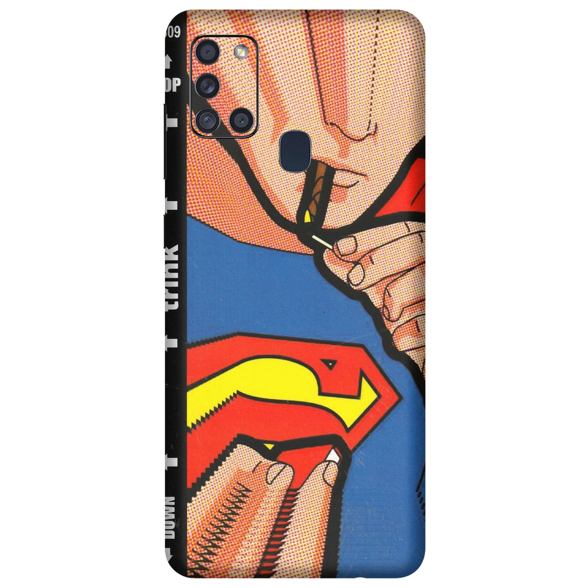 Samsung A/S Series Phone Skins (All Models) - Superman Sutta - 3D Embossed Finish (L-130) Samsung Galaxy A21S