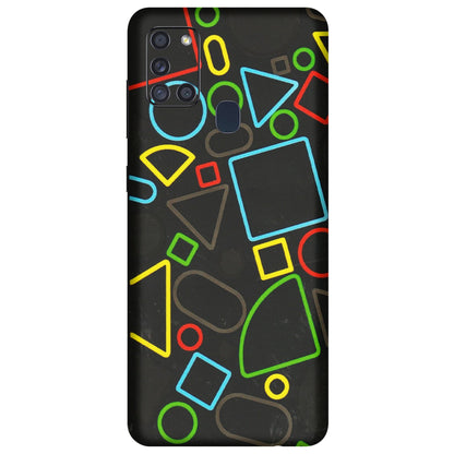 Samsung A/S Series Phone Skins (All Models) - Black Shapes - 3D Embossed Finish (L-131) Samsung Galaxy A21S
