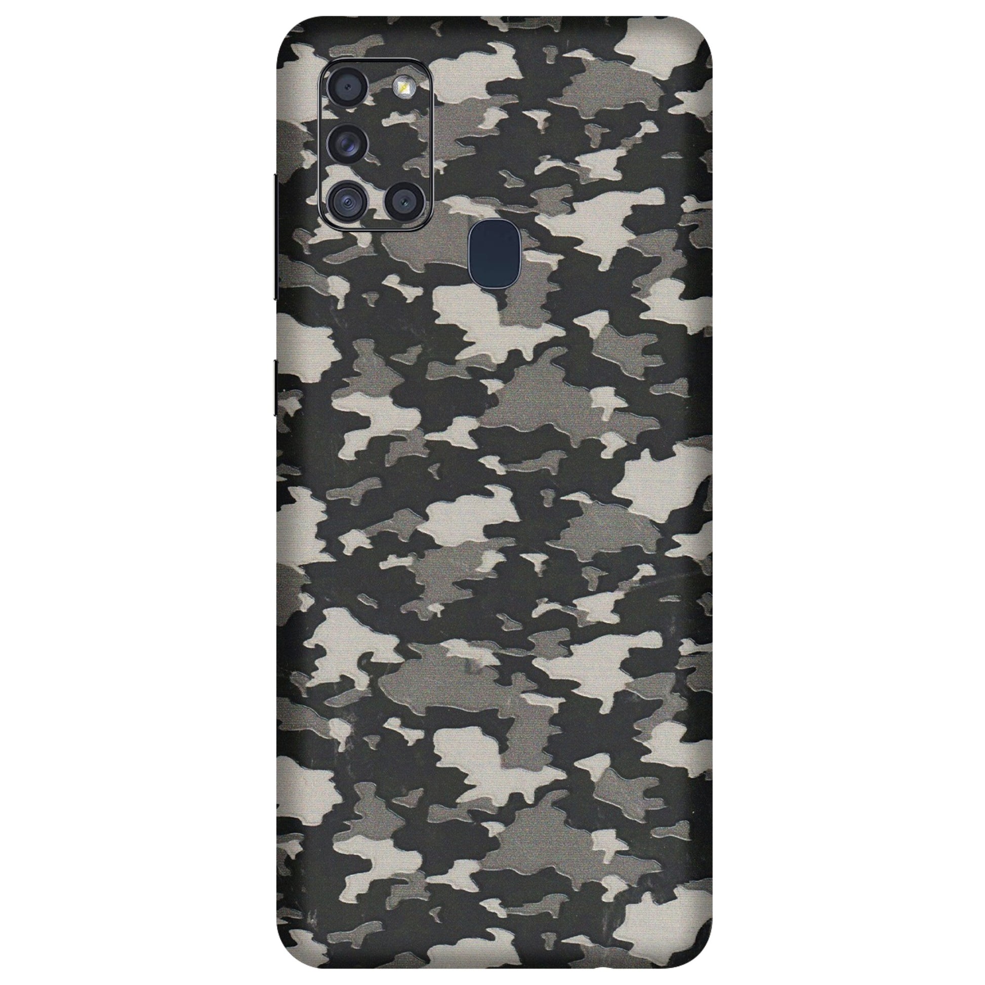 Samsung A/S Series Phone Skins (All Models) - Black/Grey Camoflaunge - 3D Embossed Finish (L-142) Samsung Galaxy A21S