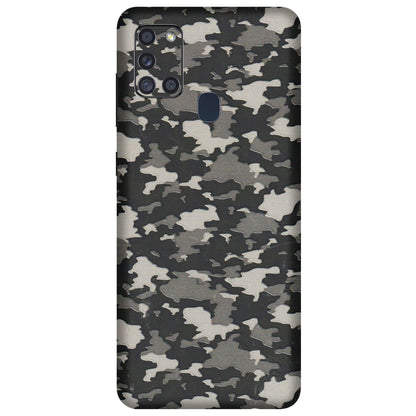 Samsung A/S Series Phone Skins (All Models) - Black/Grey Camoflaunge - 3D Embossed Finish (L-142) Samsung Galaxy A21S