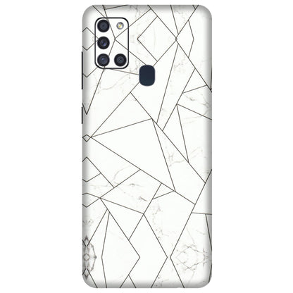 Samsung A/S Series Phone Skins (All Models) - Luxury White Marble Effect - 3D Embossed Finish (L-168) Samsung Galaxy A21S