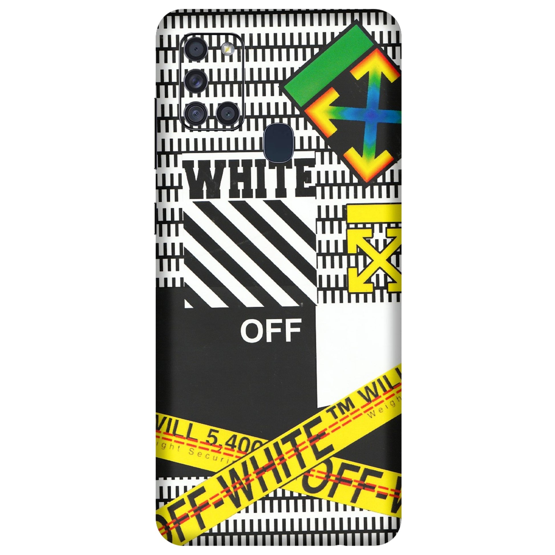 Samsung A/S Series Phone Skins (All Models) - White Off Abstract - 3D Embossed Finish (L-172) Samsung Galaxy A21S