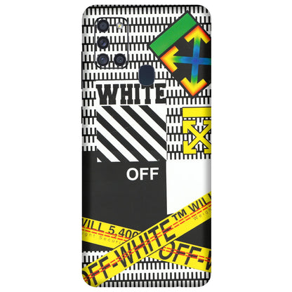 Samsung A/S Series Phone Skins (All Models) - White Off Abstract - 3D Embossed Finish (L-172) Samsung Galaxy A21S