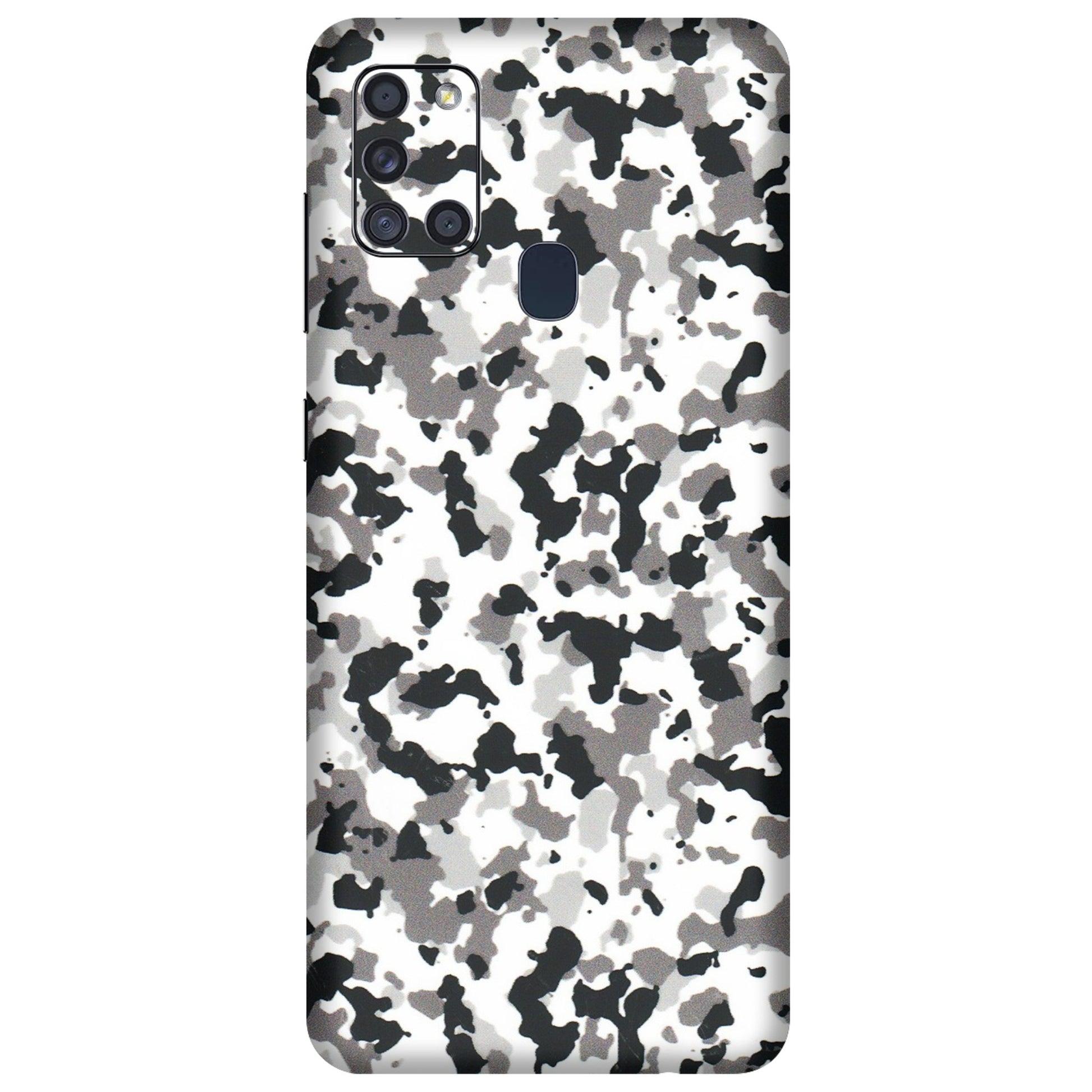 Samsung A/S Series Phone Skins (All Models) - White Black Camouflage - 3D Embossed Finish (L-18) Samsung Galaxy A21S
