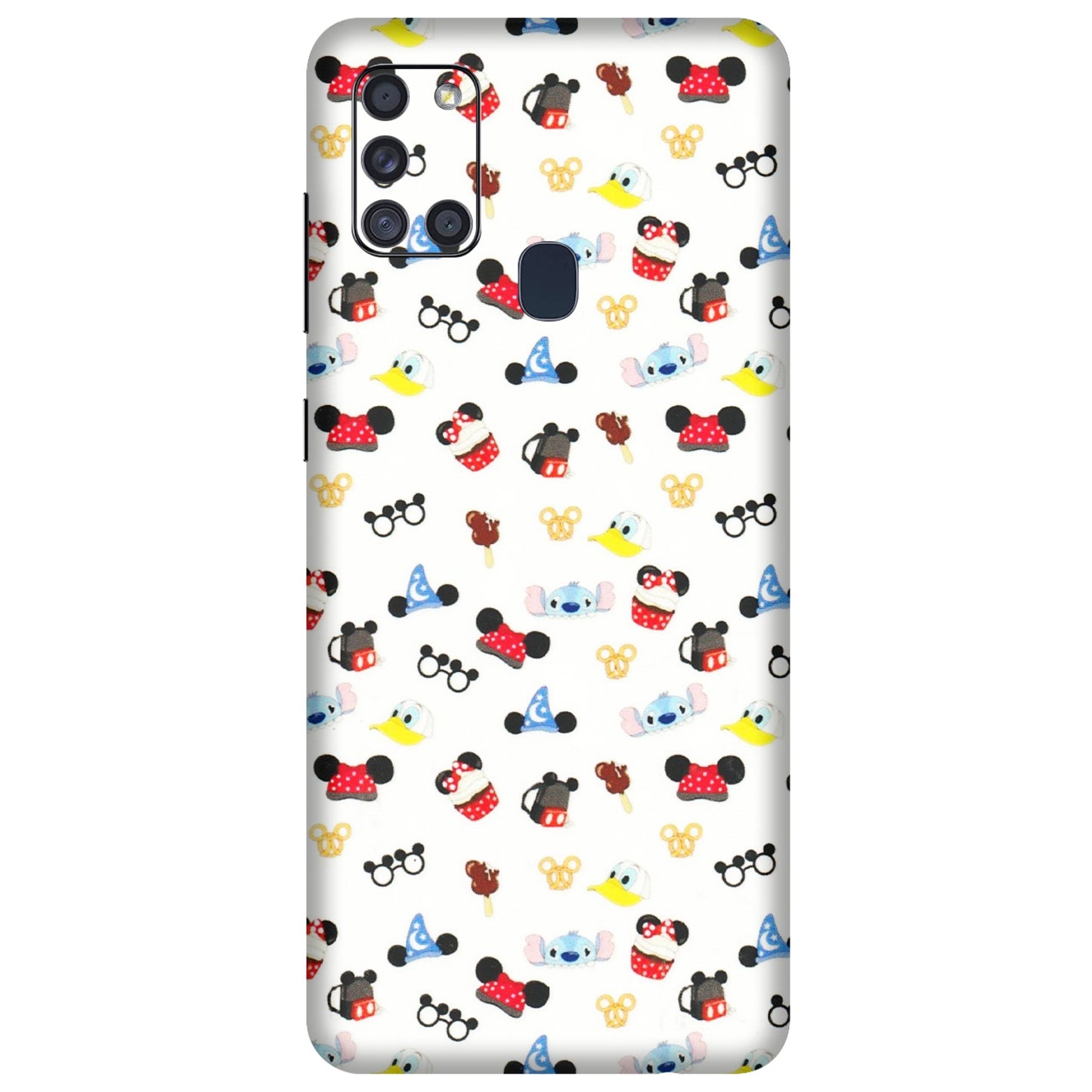 Samsung A/S Series Phone Skins (All Models) - Minnie Mouse & Donald Doodles s - 3D Embossed Finish (L-194) Samsung Galaxy A21S