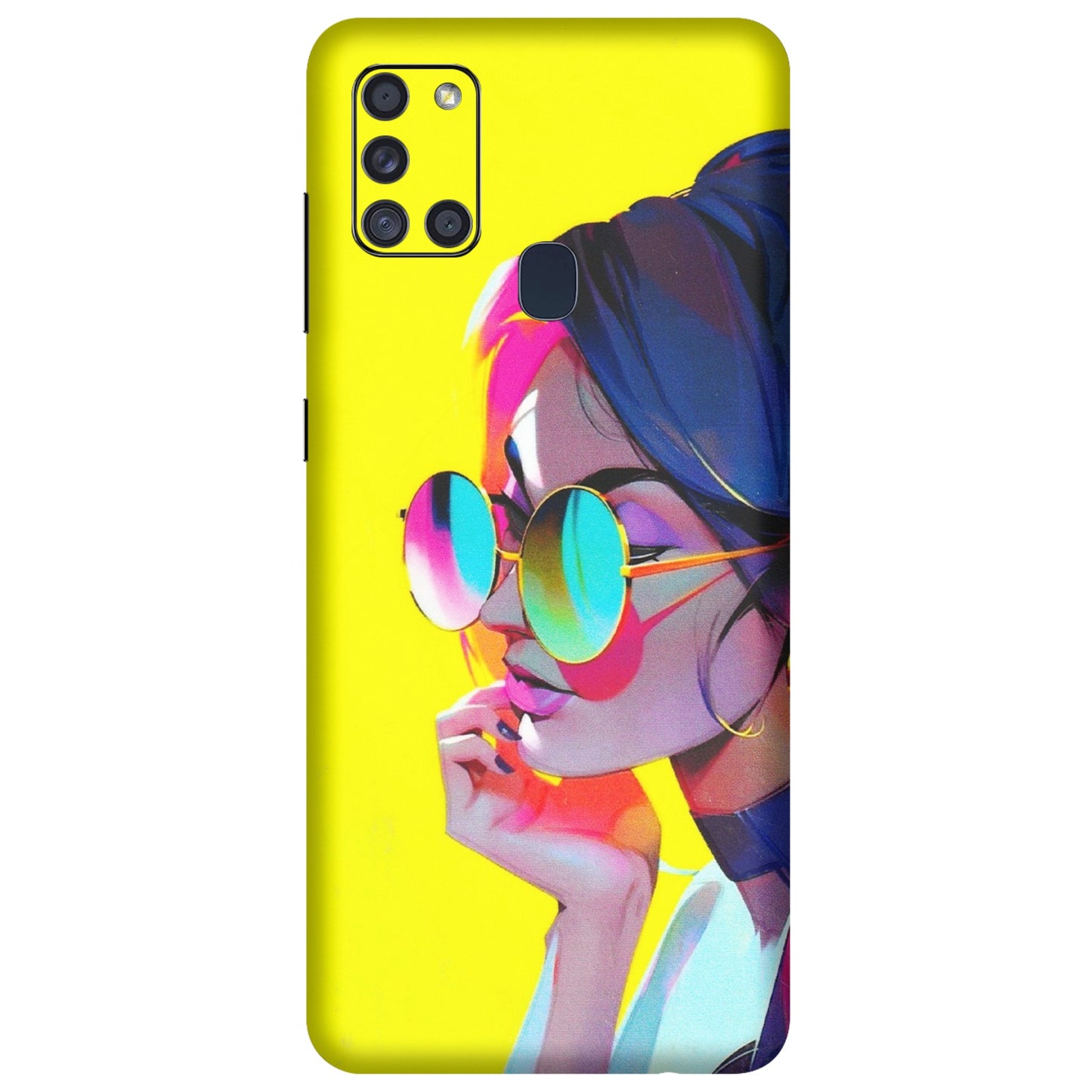 Samsung A/S Series Phone Skins (All Models) - Bold Stylish Girl - 3D Embossed Finish (L-222) Samsung Galaxy A21S