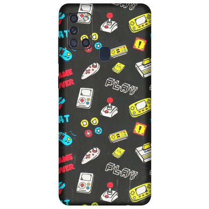 Samsung A/S Series Phone Skins (All Models) - Gaming Doodles - 3D Embossed Finish (L-224) Samsung Galaxy A21S