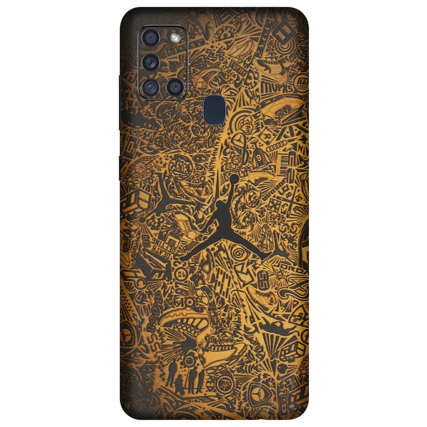 Samsung A/S Series Phone Skins (All Models) - Premium Gold Basketball Player - 3D Embossed Finish (L-236) Samsung Galaxy A21S