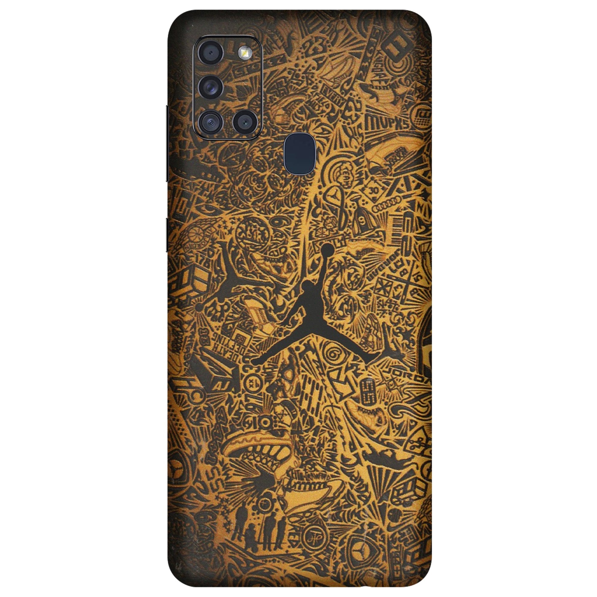 Samsung A/S Series Phone Skins (All Models) - Premium Gold Basketball Player - 3D Embossed Finish (L-236) Samsung Galaxy A21S