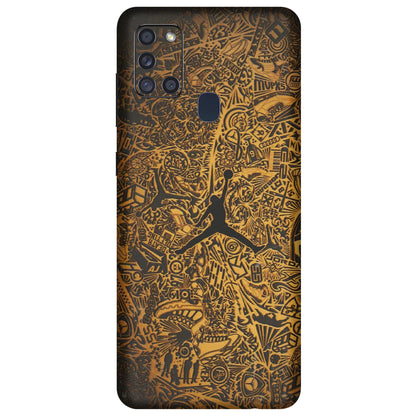 Samsung A/S Series Phone Skins (All Models) - Premium Gold Basketball Player - 3D Embossed Finish (L-236) Samsung Galaxy A21S