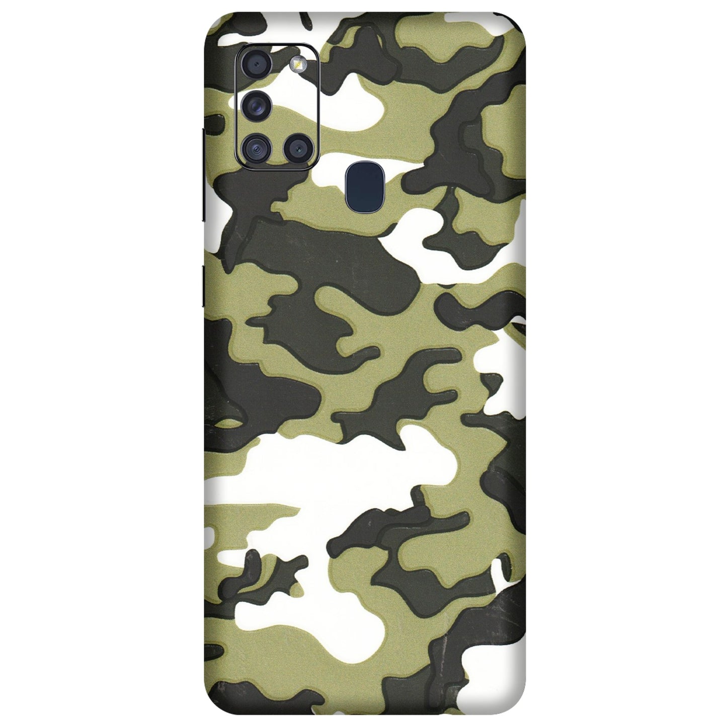 Samsung A/S Series Phone Skins (All Models) - Camouflages White And Green - 3D Embossed Finish (L-243) Samsung Galaxy A21S