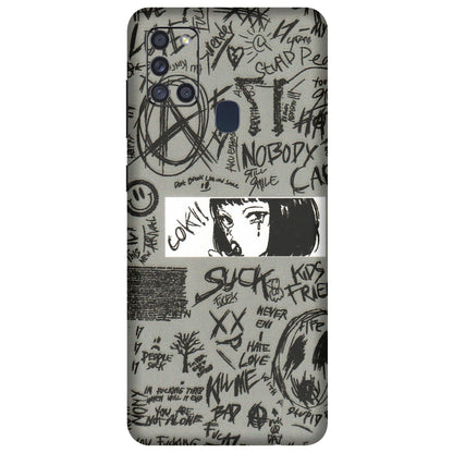 Samsung A/S Series Phone Skins (All Models) - Never Have Love Anime - 3D Embossed Finish (L-260) Samsung Galaxy A21S