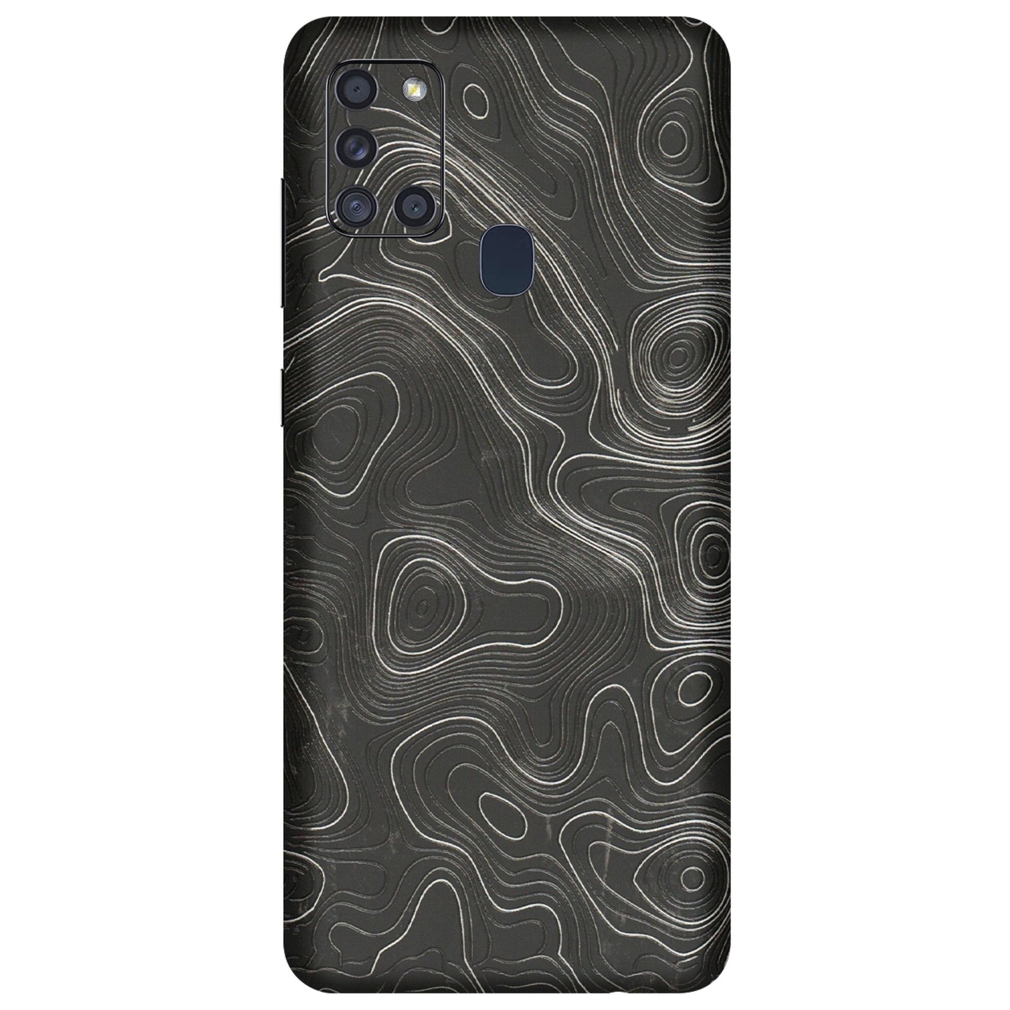 Samsung A/S Series Phone Skins (All Models) - Abstract White Line Map - 3D Embossed Finish (L-269) Samsung Galaxy A21S