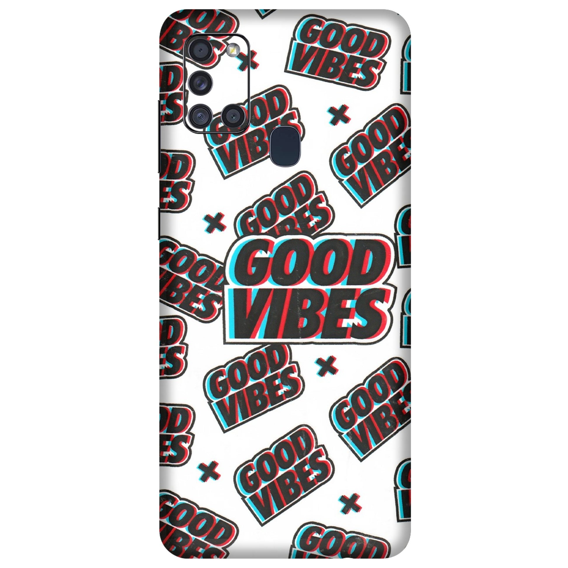 Samsung A/S Series Phone Skins (All Models) - Good Vibes - 3D Embossed Finish (L-282) Samsung Galaxy A21S
