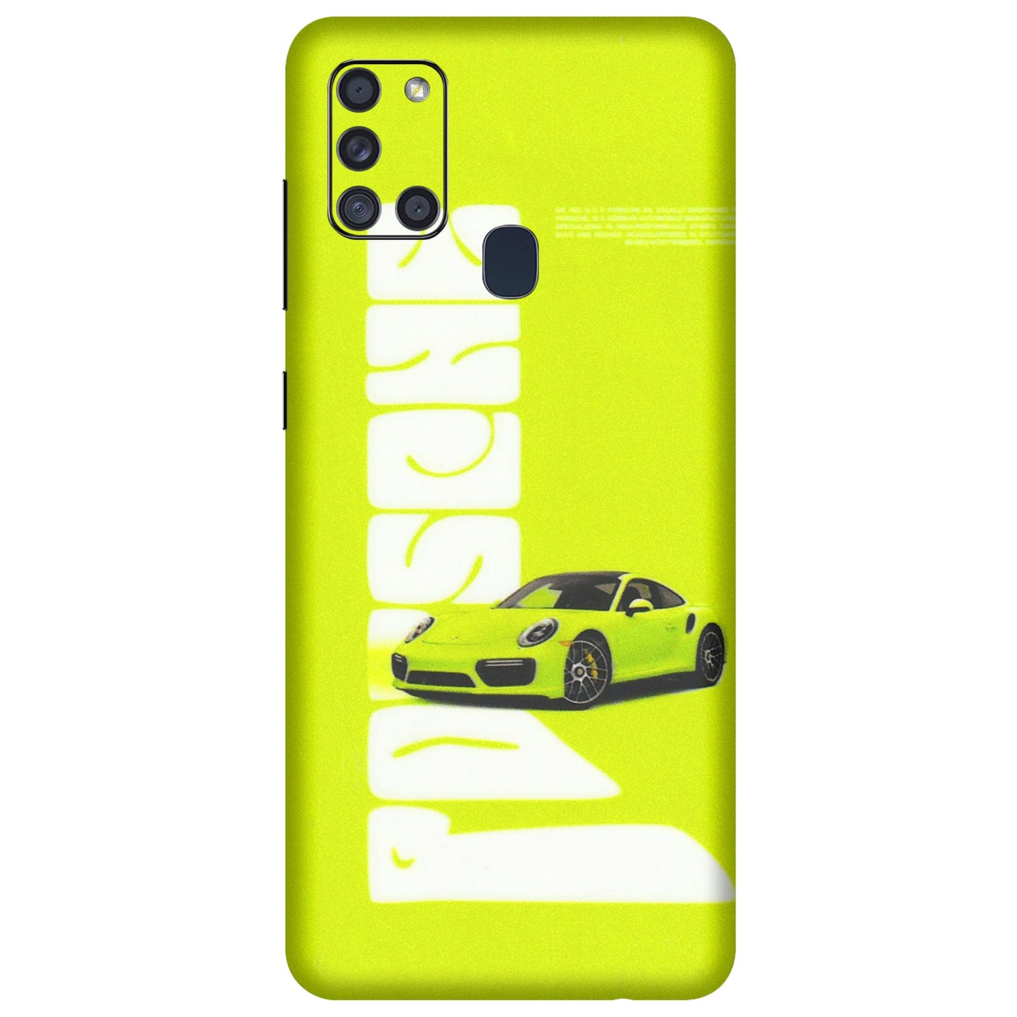 Samsung A/S Series Phone Skins (All Models) - Lime Green Porche - 3D Embossed Finish (L-30) Samsung Galaxy A21S