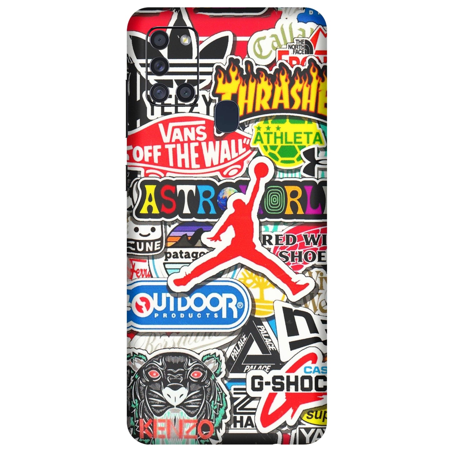 Samsung A/S Series Phone Skins (All Models) - Multi Brands Sticker Graffiti - 3D Embossed Finish (L-37) Samsung Galaxy A21S