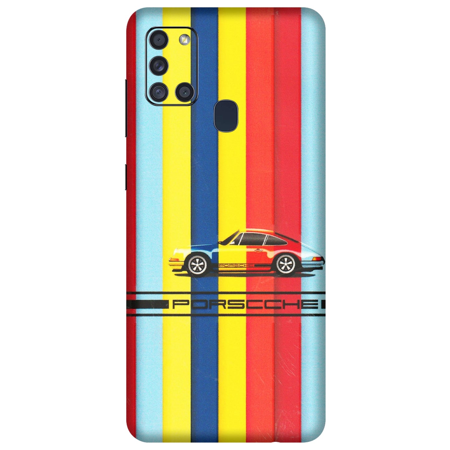 Samsung A/S Series Phone Skins (All Models) - Multicolour Porche - 3D Embossed Finish (L-39) Samsung Galaxy A21S