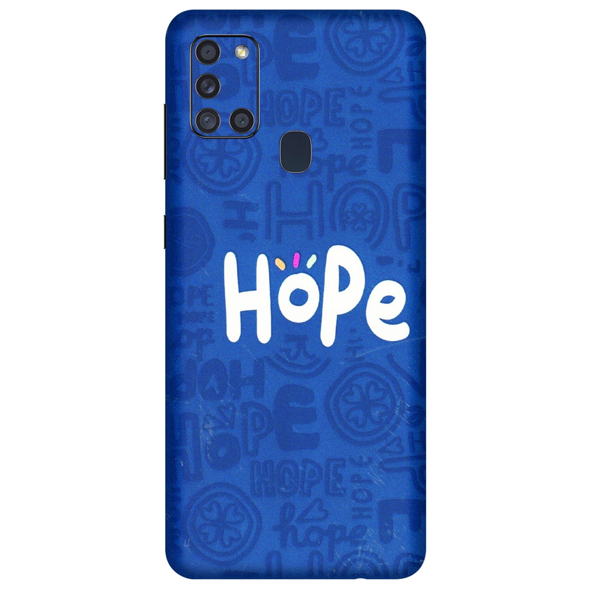 Samsung A/S Series Phone Skins (All Models) - Hope Doodles Blue - 3D Embossed Finish (L-43) Samsung Galaxy A21S