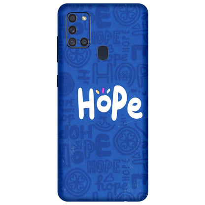 Samsung A/S Series Phone Skins (All Models) - Hope Doodles Blue - 3D Embossed Finish (L-43) Samsung Galaxy A21S