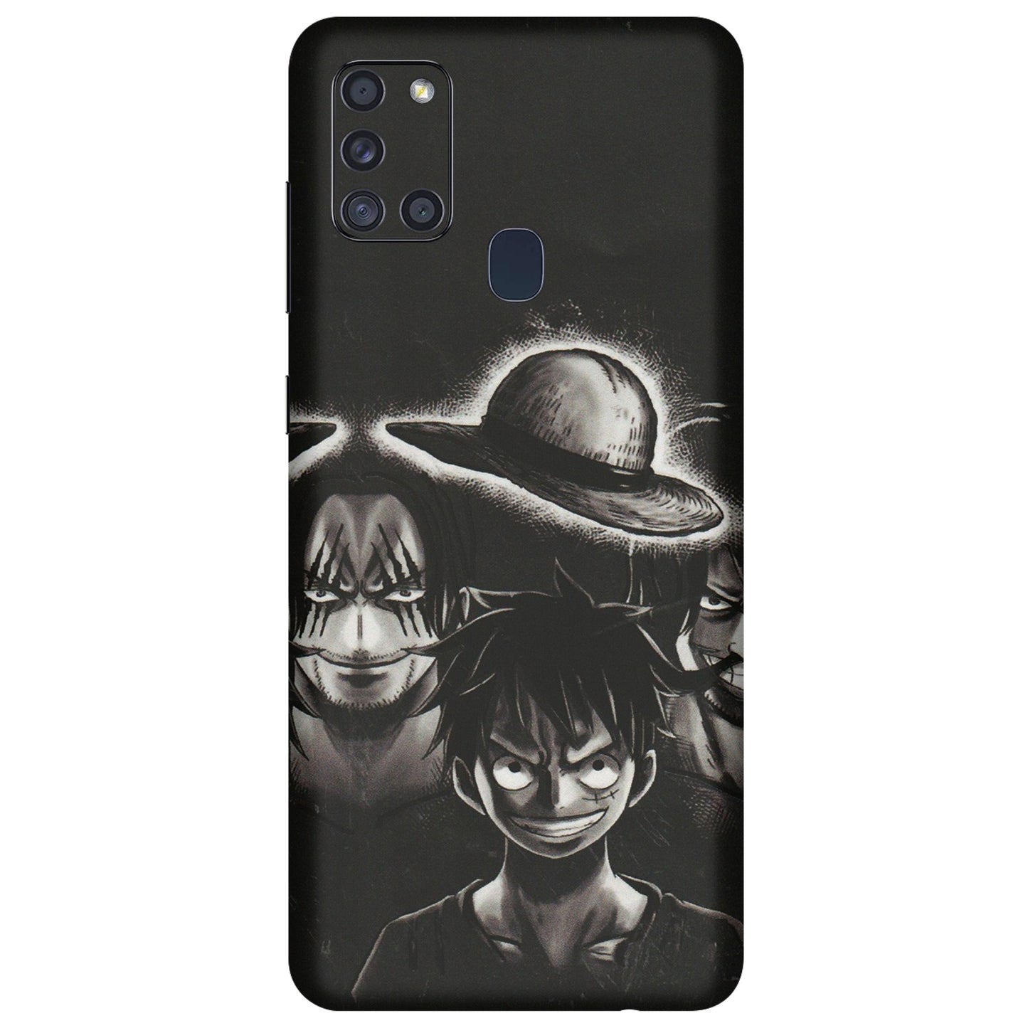 Samsung A/S Series Phone Skins (All Models) - Black Luffy Hat - 3D Embossed Finish (L-57) Samsung Galaxy A21S
