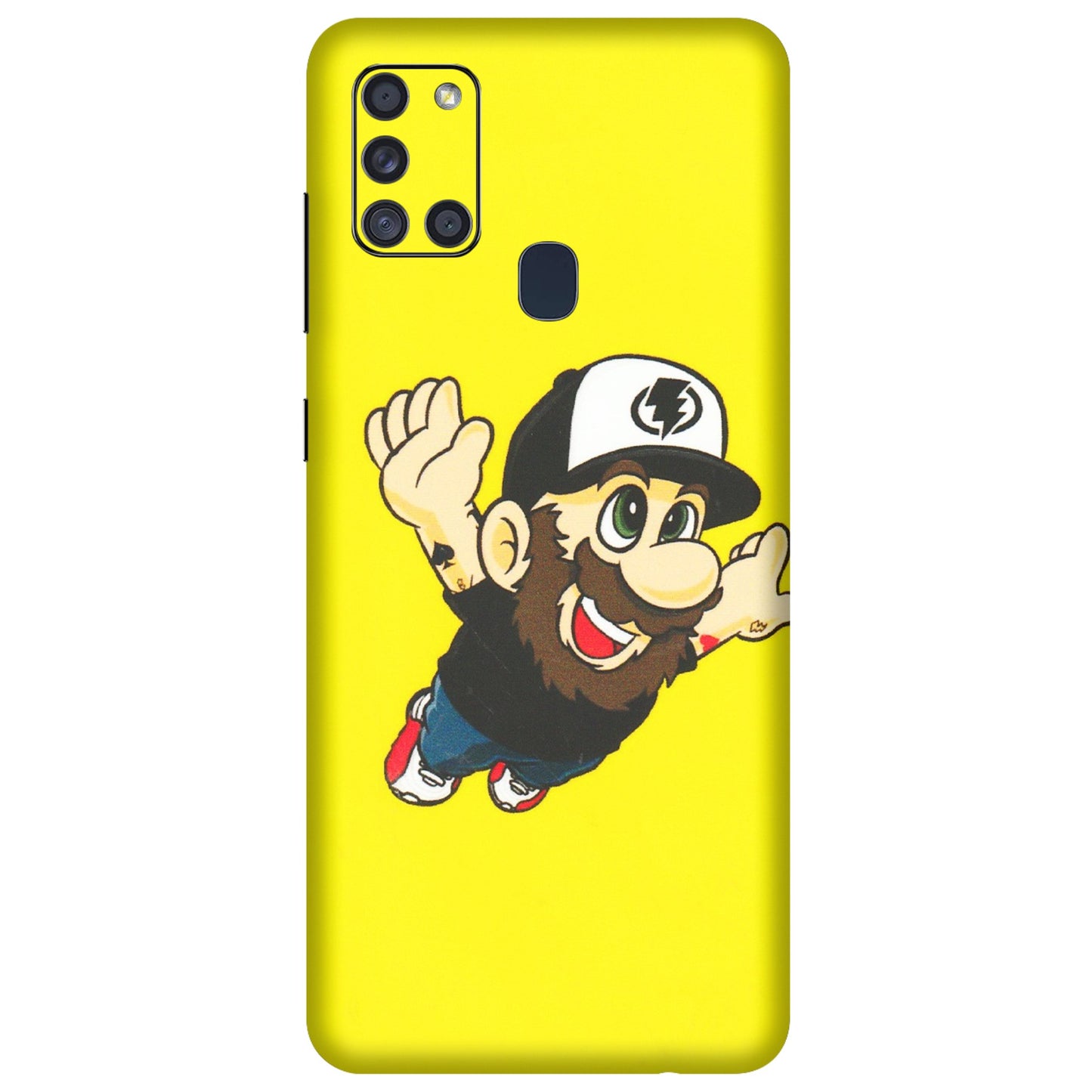Samsung A/S Series Phone Skins (All Models) - Flying Beardo - 3D Embossed Finish (L-60) Samsung Galaxy A21S