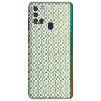 Samsung A/S Series Phone Skins (All Models) - Gucci Fabric Pattern - 3D Embossed Finish (L-73) Samsung Galaxy A21S