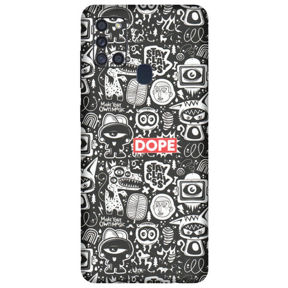 Samsung A/S Series Phone Skins (All Models) - Dope Stay Classy Black Doodles - Matte Finish (M-126) Samsung Galaxy A21S