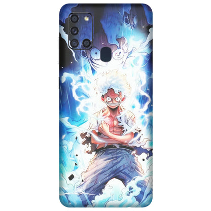 Samsung A/S Series Phone Skins (All Models) - Blue Thunder Luffy Anime - Matte Finish (M-132) Samsung Galaxy A21S
