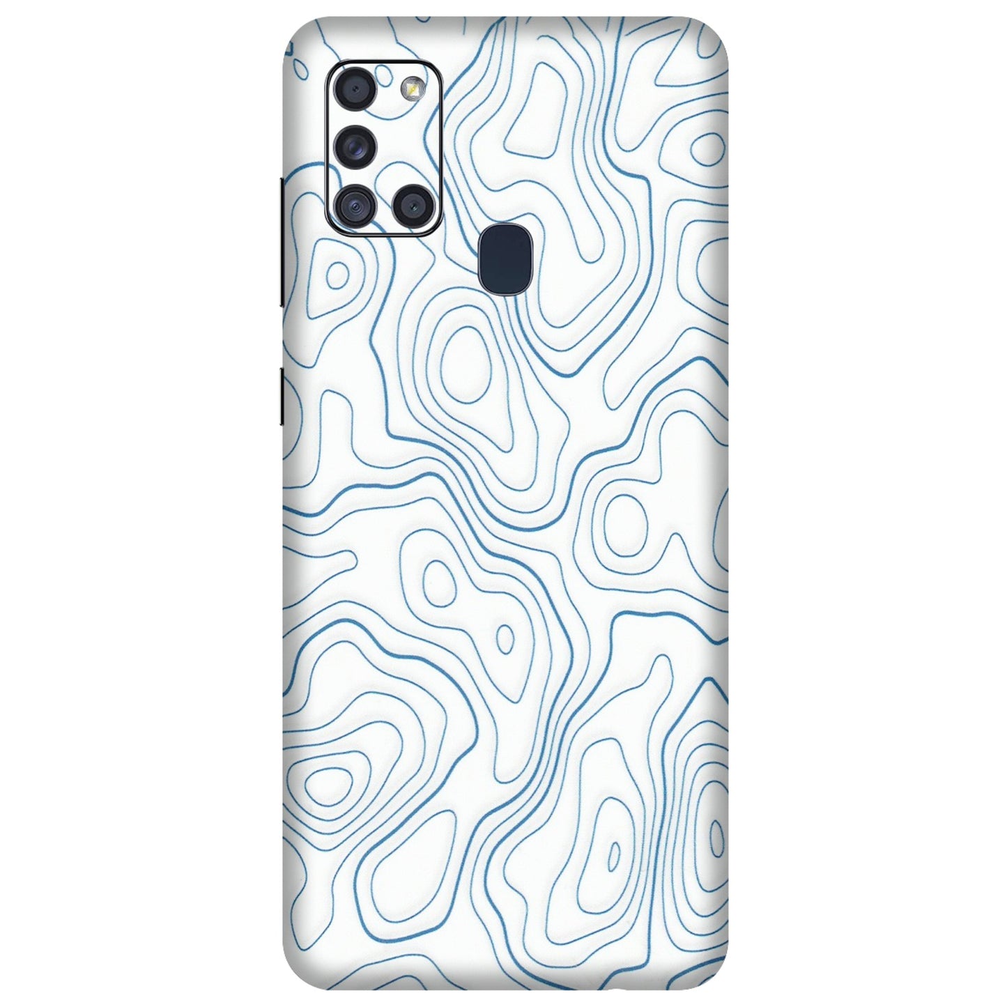 Samsung A/S Series Phone Skins (All Models) - Blue And White Swirls - Matte Finish (M-139) Samsung Galaxy A21S