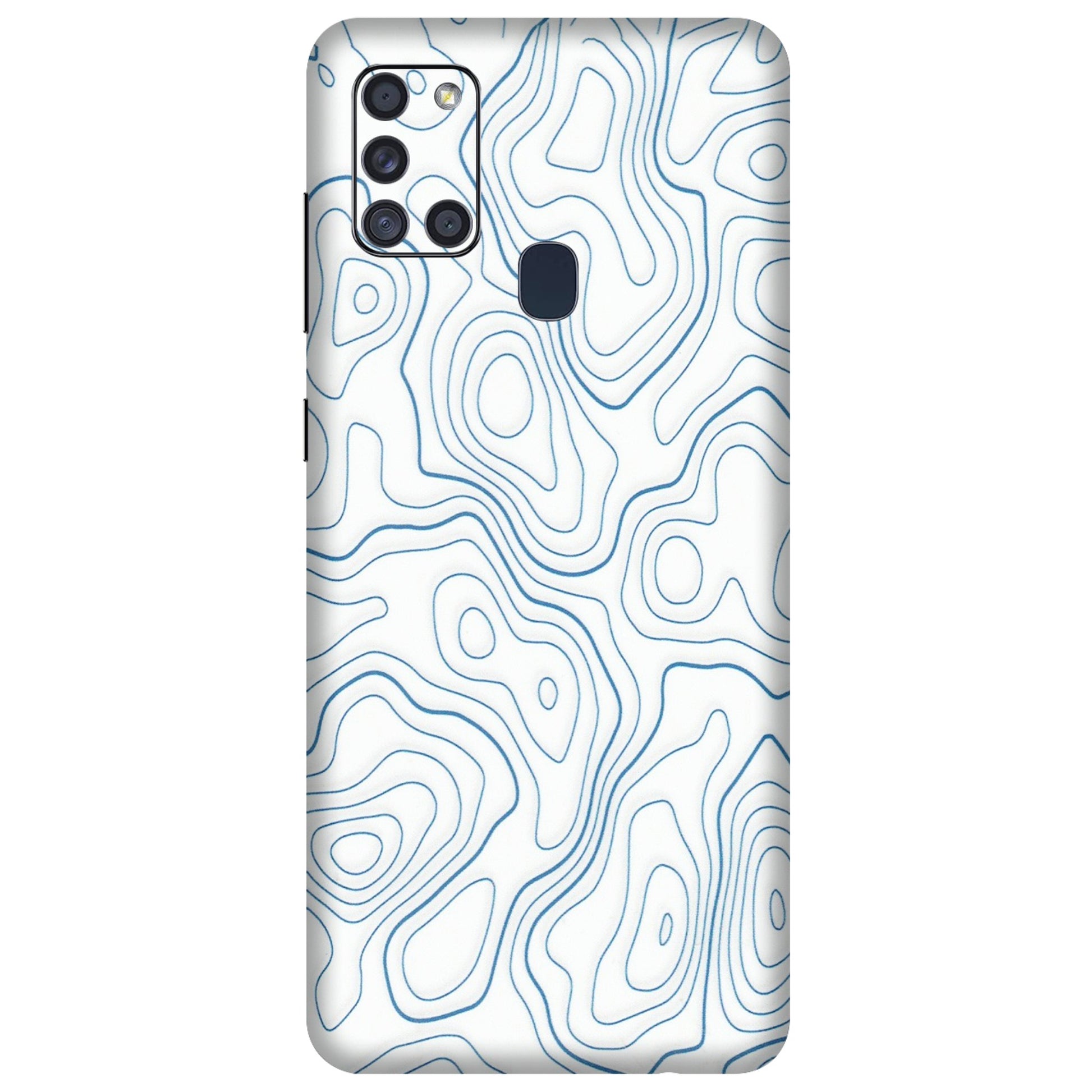 Samsung A/S Series Phone Skins (All Models) - Blue And White Swirls - Matte Finish (M-139) Samsung Galaxy A21S