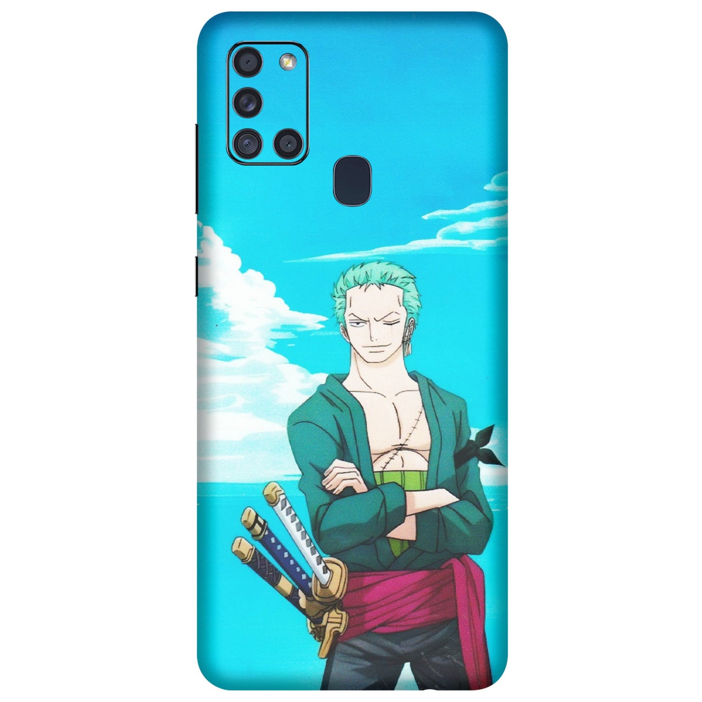 Samsung A/S Series Phone Skins (All Models) - Cool Swordman Zoro Anime - Matte Finish (M-143) Samsung Galaxy A21S
