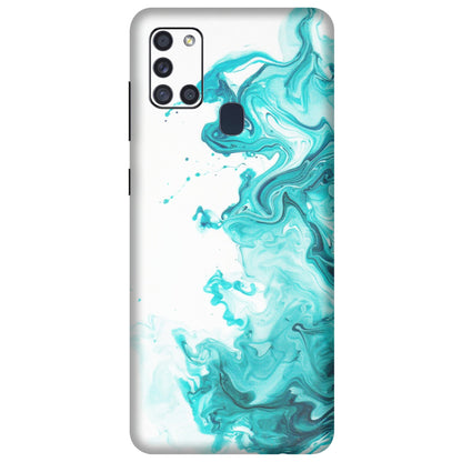 Samsung A/S Series Phone Skins (All Models) - Sky Blue Abstract Colour - Matte Finish (M-146) Samsung Galaxy A21S