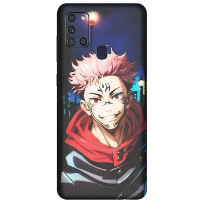 Samsung A/S Series Phone Skins (All Models) - Yuji Itadori Funny Face Anime - Matte Finish (M-152) Samsung Galaxy A21S