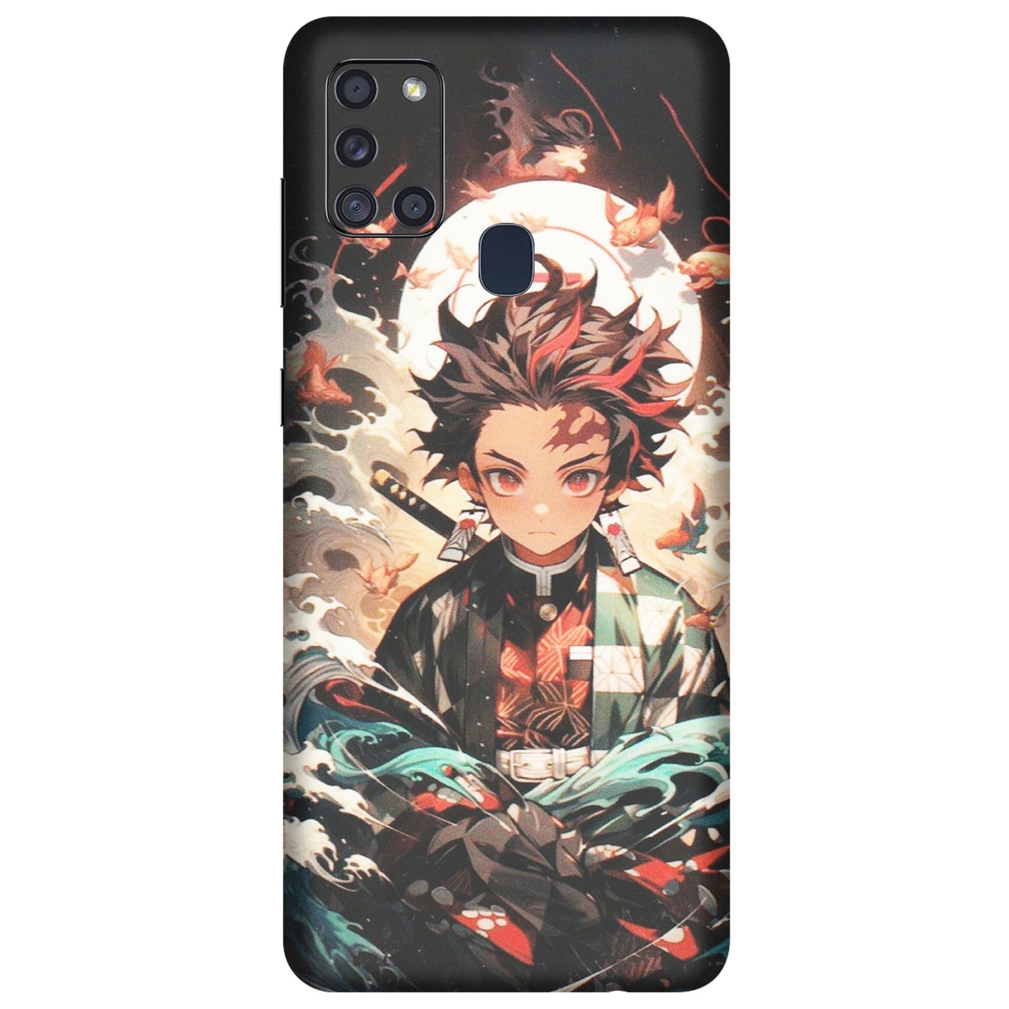 Samsung A/S Series Phone Skins (All Models) - Tanjiro Demon Slayer Anime - Matte Finish (M-158) Samsung Galaxy A21S